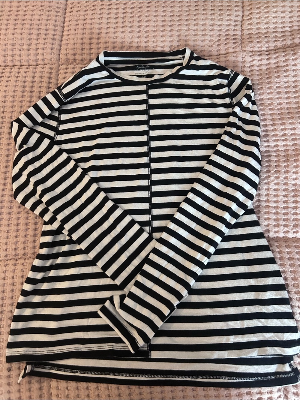 Banana Republic Black and White Striped Tee